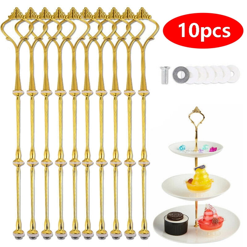 10SET 2/3Tier Cake Cupcake Plate Stand Handle Fitting Hardware Rod Wedding Party 