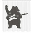 thumbnail image 3 of Ambesonne Bear Shower Curtain, Music Guitar Rock 'n' Roll, 69"Wx84"L, Charcoal Grey White, 3 of 3