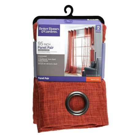 Better Homes & Gardens Heathered Window Curtain Panel, Set of Two, Available in Multiple Colors and Sizes