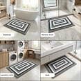 thumbnail image 7 of Vaparinckl Bathroom Rug, Extra Soft Microfiber Absorbent Non-Slip Bath Mat for Shower and Sink,Plush Machine Washable Carpet, 24"x36", Dark Gray and White, 7 of 7