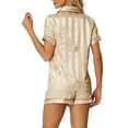 thumbnail image 3 of Conjuntos de pijama de satén para mujer INSPIRE CHIC, ropa de noche, camisetas con pantalones cortos, conjuntos de lounge XL Champagne, 3 of 6