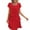 Red, variant on Cmfcve Women's Summer T-Shirt Dress Sweet Pleated Cake Dress Short Sleeve Round Neck Office Dresses