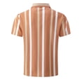 thumbnail image 3 of WREESH Men's Tropical Beach Button Down Shirts Short Sleeve Funny Print Casual Striped Tops for Men Orange, 3 of 9