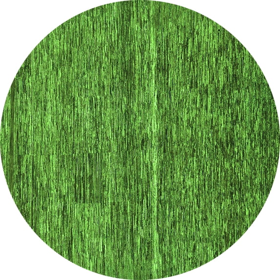 Ahgly Company Indoor Round Abstract Green Modern Area Rugs, 6' Round