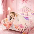 thumbnail image 3 of meiyoeat Colorful Gradient Monogram C Full Size Comforter Sets,Pastel Flower Bedding Comforter Set For Girl,Pink Reversible,3 Pieces,1 Comforter and 2 Pillowcases, 3 of 7