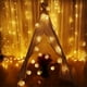 thumbnail image 4 of FloreceBien 20 luces LED con pilas, 16.4 pies, 20 bolas de ratán, luz navideña, cadena de luces decorativas para dormitorio, fiesta, boda (blanco cálido), 4 of 6