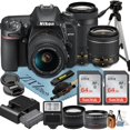 thumbnail image 1 of Nikon D7500 DSLR Camera with 18-55mm + 70-300mm Lens + 2 Pcs SanDisk 64GB Memory Cards + Tripod + Wideangle + Flash + ZeeTech Accessory Bundle, 1 of 9