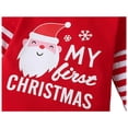thumbnail image 5 of eczipvz My 1st Christmas Outfits Christmas Baby Boy Outfit Baby Boy Clothes Infant Romper Red Striped Pants Hat 3Pcs Red,12-18M, 5 of 9