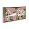 thumbnail image 3 of Stupell Industries Pink & Green Grow Wild Brown Framed Floater Canvas Wall Art design by Lil' Rue, 11 x 25, 3 of 9