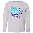 thumbnail image 3 of Inktastic Cute Narwhal I'm a Unicorn of The Sea Long Sleeve Youth T-Shirt, 3 of 5