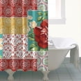 thumbnail image 4 of Boho Style Shower Curtain Pioneer Floral Vintage Retro Shower Curtain for Bathroom Home Decor Bathtubs Waterproof Fabric Curtain with 12 Hooks 72x72in, 4 of 5