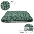 thumbnail image 3 of Damask Pet Bed, Baroque Style Foliage Ornament with Rococo Curves and Renaissance Elements, Resistant Pad for Dogs and Cats Cushion with Removable Cover, 24" x 39", Sea Green and Black, by Ambesonne, 3 of 4