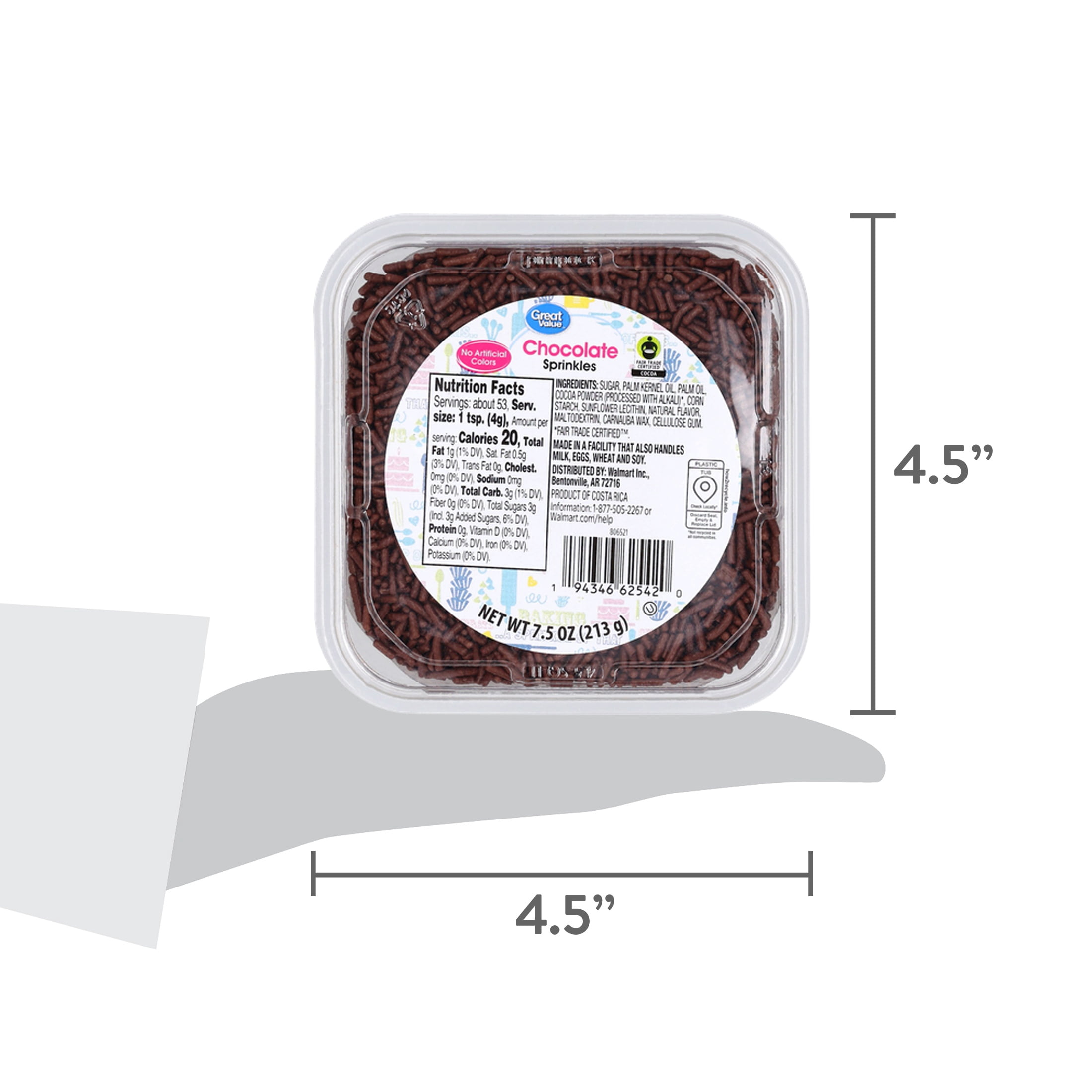Great Value Chocolate Sprinkles, 7.5 oz