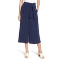 thumbnail image 2 of Anne Klein Womens Belted Cropped Casual Trouser Pants, Blue, Large, 2 of 2