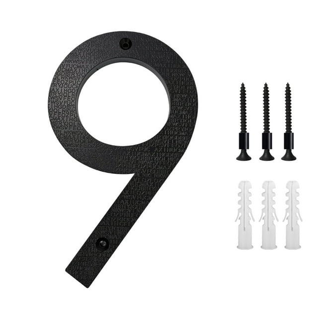 Uklsqma 5 Inch Modern Metal House Numbers Abs Durable Weather-Resistant Door Number Signs with Matte Finish Easy Installation Included Nails for Home Apartment Mailbox Garage Yard Address Display