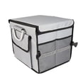 thumbnail image 1 of Organizador de maletero de coche plegable de 2 compartimentos, resistente y duradero para SUV con gris reflectante, 1 of 2