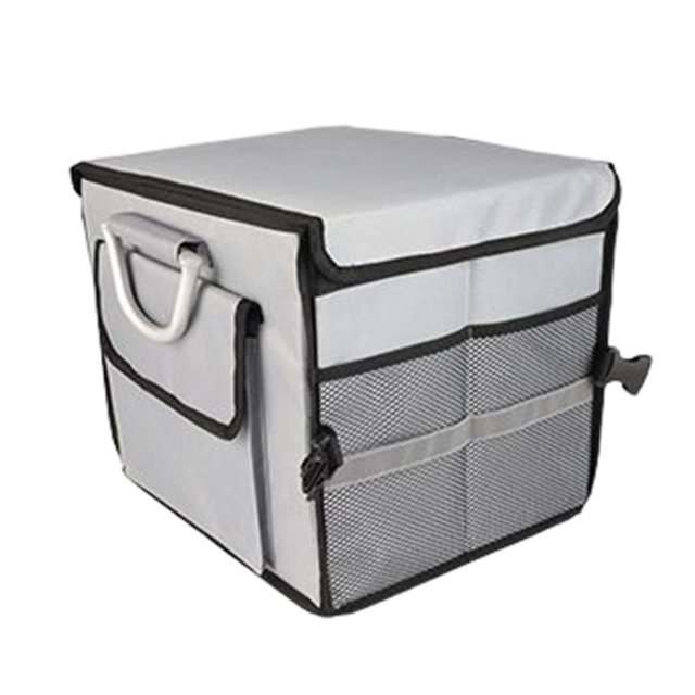Organizador de maletero de coche plegable de 2 compartimentos, resistente y duradero para SUV con gris reflectante