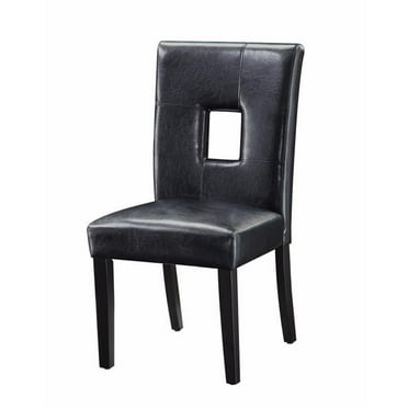 Contemporary Dining Side Chair with Upholstered Seat & Back, Black - Set of 2