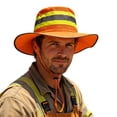 thumbnail image 3 of High Visibility Reflective Sun Hat Breathable Neon Mesh Boonie Hat Wide Brim, 3 of 3