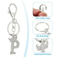 thumbnail image 4 of Uxcell Initial Letter Keychain, Letter P Crown Design Charm with Crystal Diamonds Decorative Alphabet Pendants for Bag Backpack DIY Craft, Silver Tone, 4 of 6