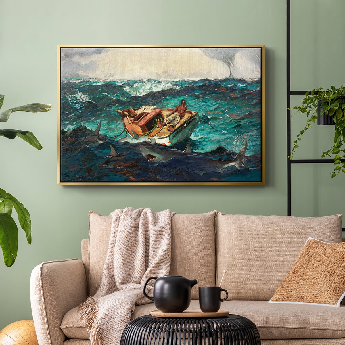 Vintage Landscape-CXXVIII By Wexford Home Framed in Gold Wood Gallery Wrapped Canvas 17 in. x 25 in.