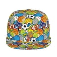 thumbnail image 2 of Fotbe Various Balls Flat Bill Visor Cap Classic Snapback Hat Polyester Foam Trucker Hat Trucker Cap Adjustable Baseball Cap, 2 of 9