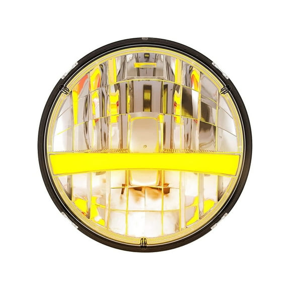 United Pacific 31458 ULTRALIT High Power LED 7-inch Round Headlight w/Turn Signal & Amber Position Light Bar, Solid State Design, DOT/SAE - 1 Unit