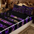 thumbnail image 3 of Erosebridal Camouflage Flag Zipper Queen Comforter Set with Fitted Sheet and 2 Pillowcases for Women Men, Purple Rustic Branches Zipper Bedding Set, Black Reversible, 4pcs, 3 of 7