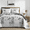 Bamboo Leaf, variant on 3-Piece Queen Quilt Set, Greagle Lightweight Patchwork Queen Size Spring Summer Quilt Bedspreads Full Size Bedding Set with Pillow Shams, 90x90 inch Beige Floral Plaid Print