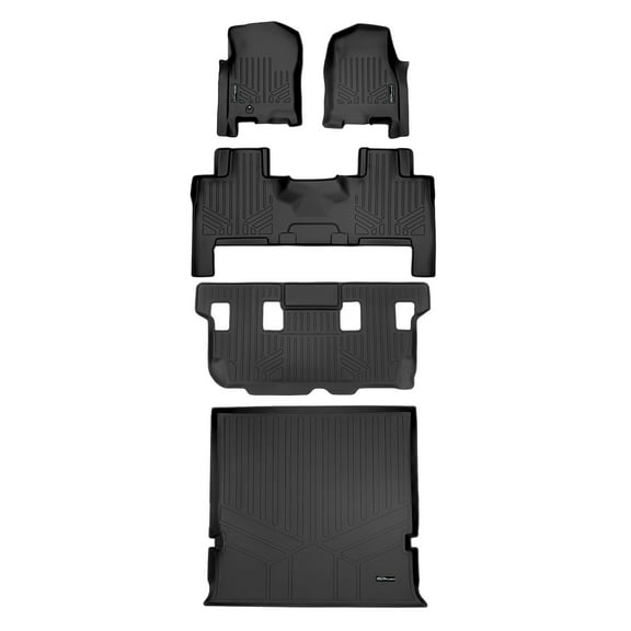 SMARTLINER 4 Rows Custom Fit Floor Liners Compatible with 2007 - 2010 Ford Expedition 8 Passenger