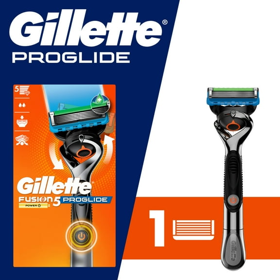 Gillette Pro Glide Power Men's Razor Handle 1 Blade Refill, Blue