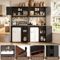 thumbnail image 5 of Homieasy 2-Piece Beverage Station Set - Mini Fridge Cabinet & Coffee Bar with Charging Hub, LED Light, Microwave Shelf & Wine Storage, Perfect for Kitchen, Dorm & Office,Black, 5 of 6