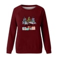 thumbnail image 4 of Jienlioq Hauts de Sortie pour Femmes Mode de Noël Décontractée Imprimé Col Rond Ample Long Chandail en Molleton Sans Capuche Vendredi Fou Deals, 4 of 4