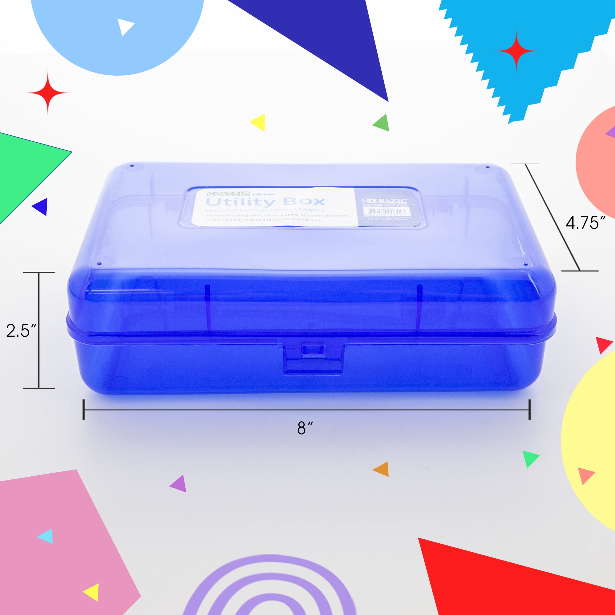 Bazic Products 842 Clasp Pencil Case, 8" X 4.75" X 2.5", Randomly Assorted Color