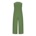 thumbnail image 4 of Baikeli Cotton Linen Jumpsuits for Women Plus Size Dressy Rompers Lightweight Loose Fit Overalls Flare Wide Leg Pants, 4 of 5