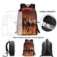 thumbnail image 6 of KUIFORTI Backpack for Kids Teens, 17 inch Laptop Bookbag for Business College Travelling, Fire Running Horse, 6 of 6