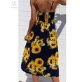 thumbnail image 5 of Gustave Women's Summer Bohemian Dresses Spaghetti Strap Button Down V Neck Midi Dress Casual Beach Swing Sleeveless Sundress with Pockets "L, Navy Blue", 5 of 5