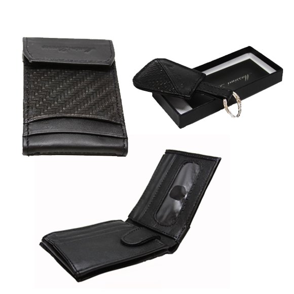 Set de Cartera para Caballero Massimi Lorenzo Accesorio en Piel