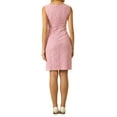 thumbnail image 3 of Vestido sin mangas de tweed para mujer Inspire Chic, con cuello barco, vestido de oficina tipo sheath, 2XL, rosa, 3 of 5