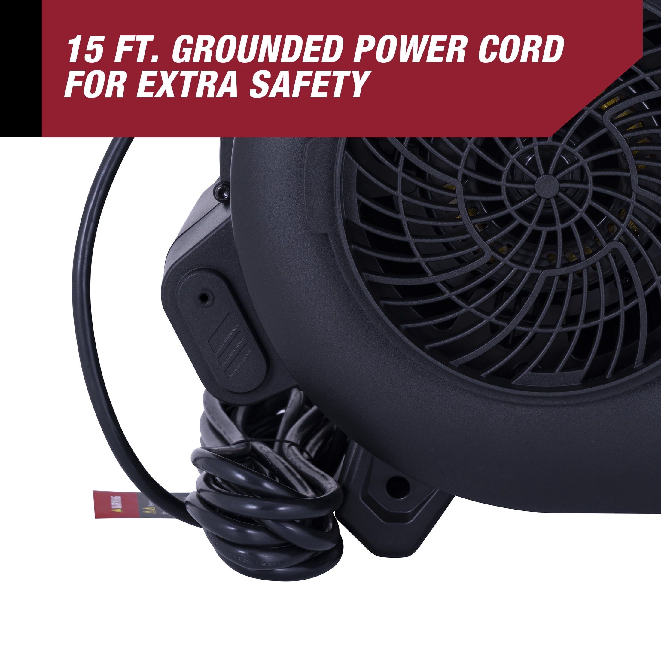 Hyper Tough 1/3 HP 1200 CFM Air Mover Blower Fan for Home Use, Workshop, and Industrial Use - 3 Speeds, 3 Adjustable Angles, and a Daisy Chain
