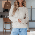 thumbnail image 7 of SOMER Sweaters for Women Chunky Cable Knit Sweater Long Sleeve Crewneck Loose Fit Pullover Top for Fall Winter, 7 of 7