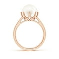 thumbnail image 2 of ANGARA 10mm Freshwater Cultured Pearl Solitaire Ring in 14K Rose Gold for Women, Girls Ring Size-5.5 (Stone Grade: AA-Better) June Birthstone Jewelry Gift for Her Birthday, Wedding, Engagement, 2 of 11