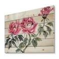 thumbnail image 2 of Designart 'Ancient Purple Peonies Branch' Traditional Print on Natural Pine Wood, 2 of 5