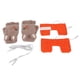 thumbnail image 1 of Guantes calefactores USB, guantes de ordenador elásticos y cálidos de doble cara para tejer sin dedos, para escribir a máquina, color caqui, 1 of 14