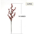 thumbnail image 2 of Triani 12Pcs Artificial Red Berries Christmas Berries Stems 14.17 Inch Christmas Red Berry Picks Holly Berry Branches for DIY Crafts Holiday and Home Decor, 2 of 7