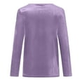 thumbnail image 3 of Women's Elegant Long Sleeve Tops Round Neck Vintage Velvet Blouse Velour Pullover Casual Solid Color Shirts Tees, 3 of 6