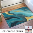thumbnail image 3 of Blue and Gold Marble Wave Art Pattern Door Rugs,Washable Non Slip Door Mats Indoor,Decorative Door Mats,Entry Mat Indoor for Entrance,Bedroom,Kitchen,Bathroom,16"x24", 3 of 6