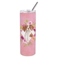 thumbnail image 3 of Brittany Spaniel Pink Flowers Double Walled Stainless Steel 20 oz Skinny Tumbler, 3 of 4