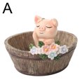 thumbnail image 3 of CAROOTU Miniature Résine de Style Rural Plantation Pot avec Mignon Dessin Animé Animal Succulent Pot de Fleurs Micro, 3 of 7
