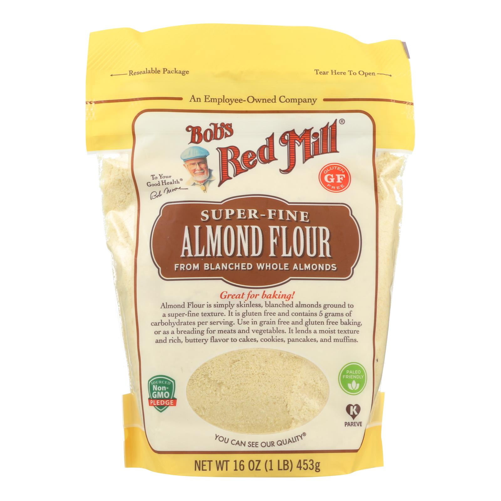 Bob S Red Mill Super Fine Almond Flour 16 Oz Resealable Bag Walmart Com